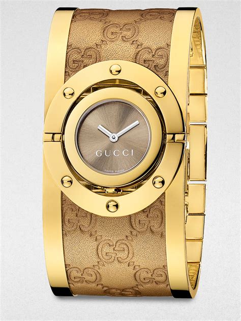 gucci gold bangle watches ladies.